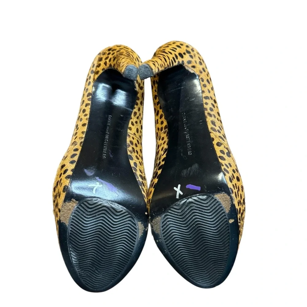 Diane von Furstenberg Shoes Womens Leopard Pony‎ Hair Calf Hair Stiletto Heels